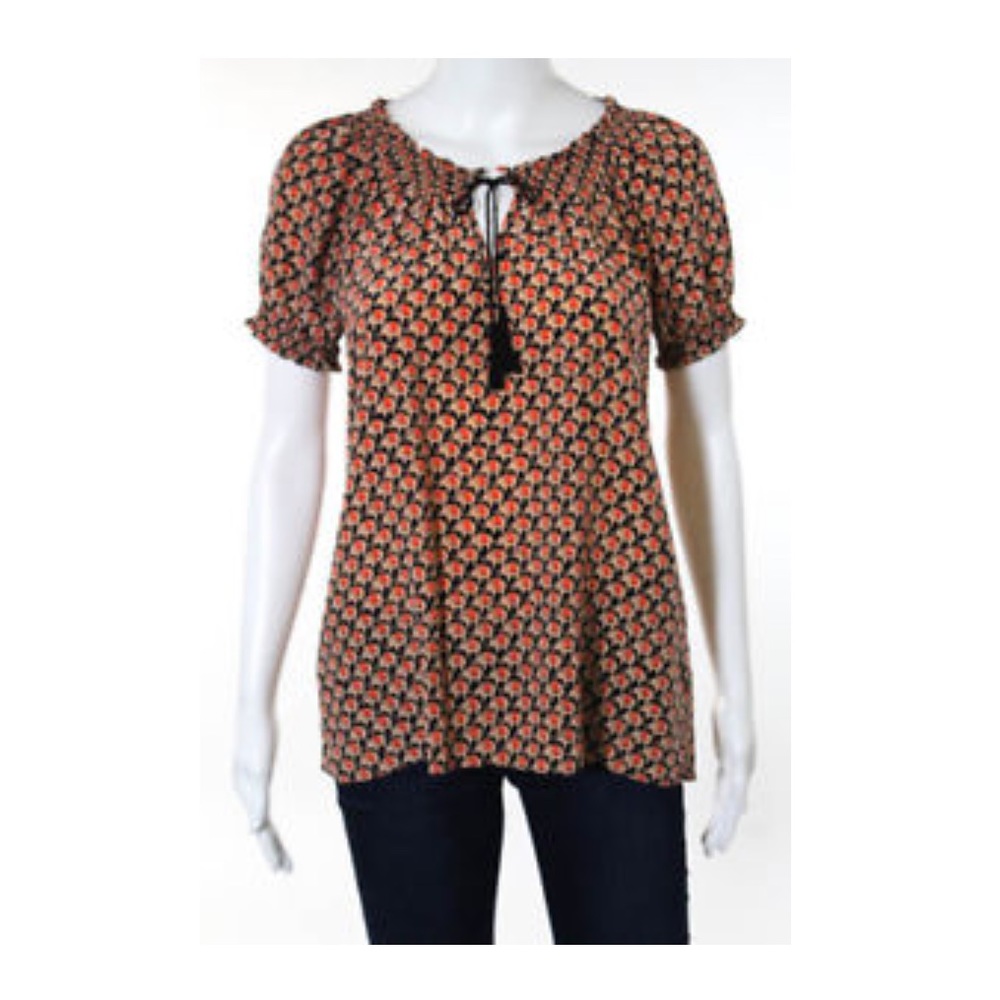 100% Silk Joie Masha Elephant print blouse size S